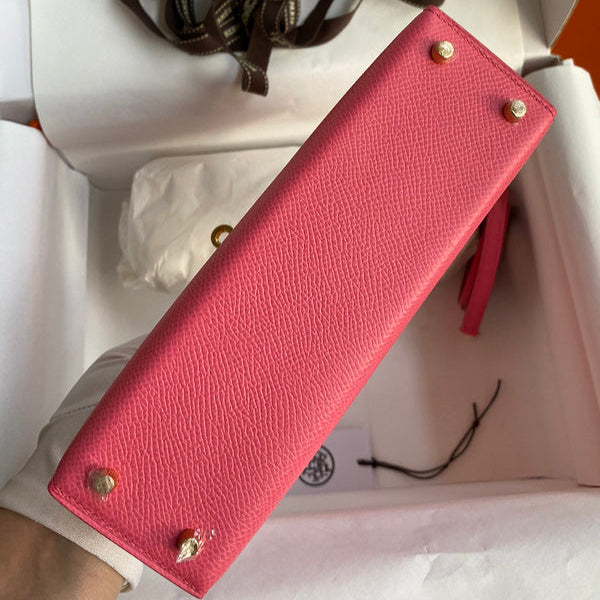 Sac Hermes Kelly Rose framboise