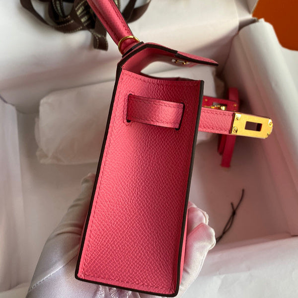 Sac Hermes Kelly Rose framboise