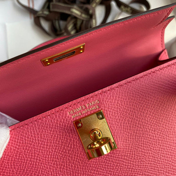 Sac Hermes Kelly Rose framboise