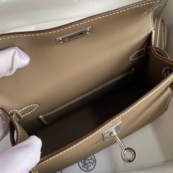 Sac Hermes Kelly Brun Taupe