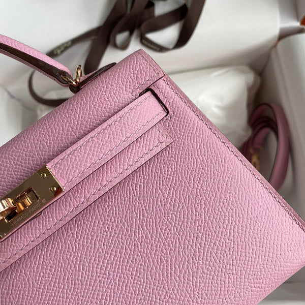 Sac Hermes Kelly Rose clair