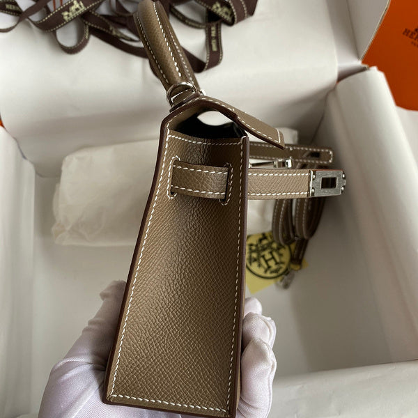 Sac Hermes Kelly Brun Taupe