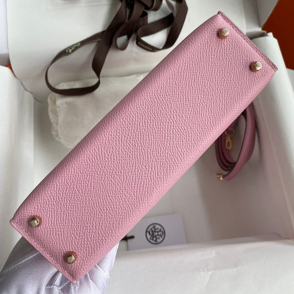 Sac Hermes Kelly Rose clair