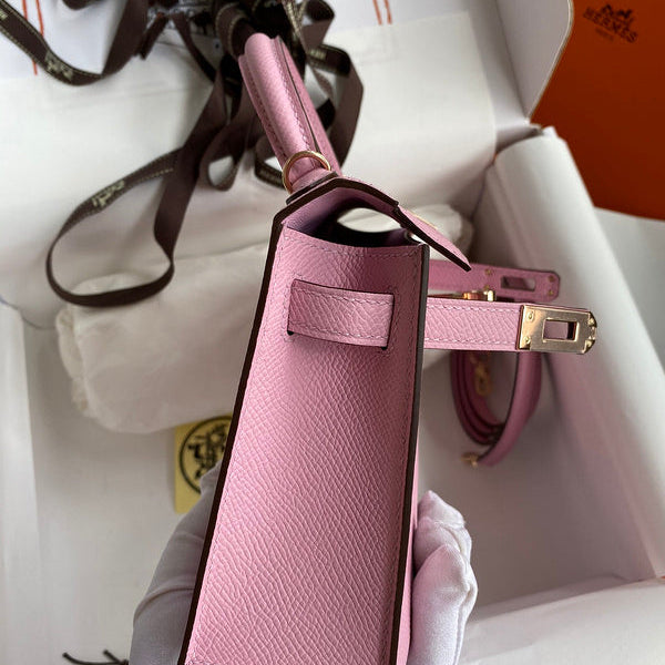 Sac Hermes Kelly Rose clair