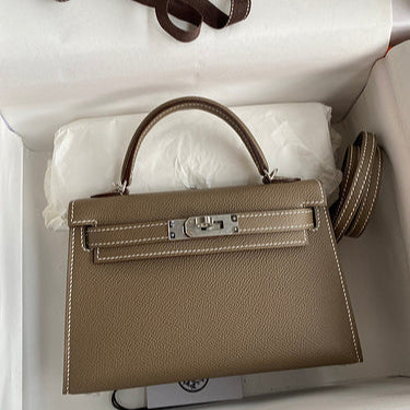 Sac Hermes Kelly Brun Taupe