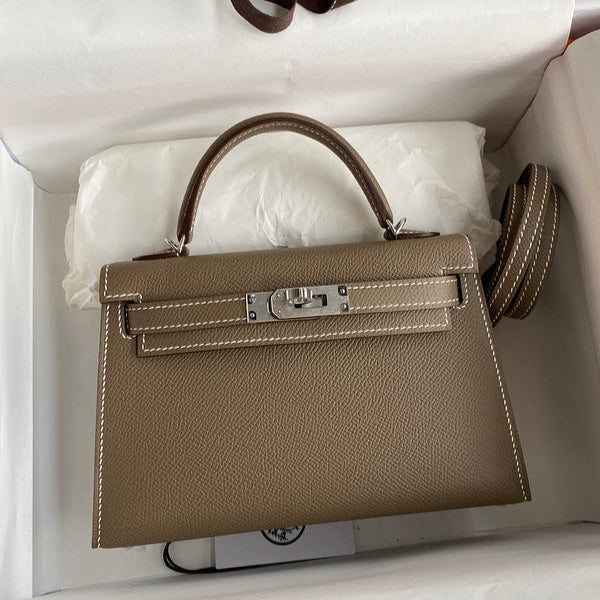 Sac Hermes Kelly Brun Taupe