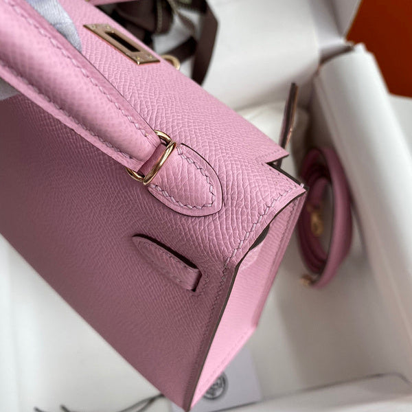 Sac Hermes Kelly Rose clair