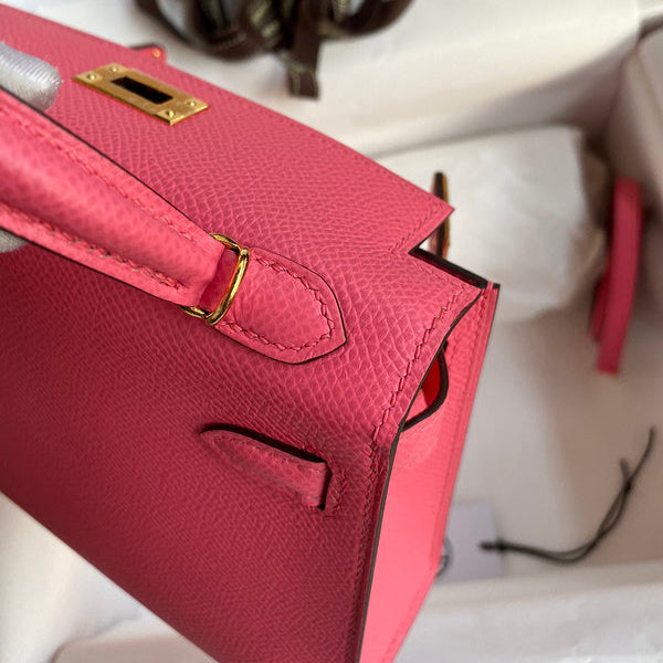 Sac Hermes Kelly Rose framboise