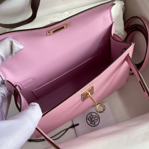 Sac Hermes Kelly Rose clair
