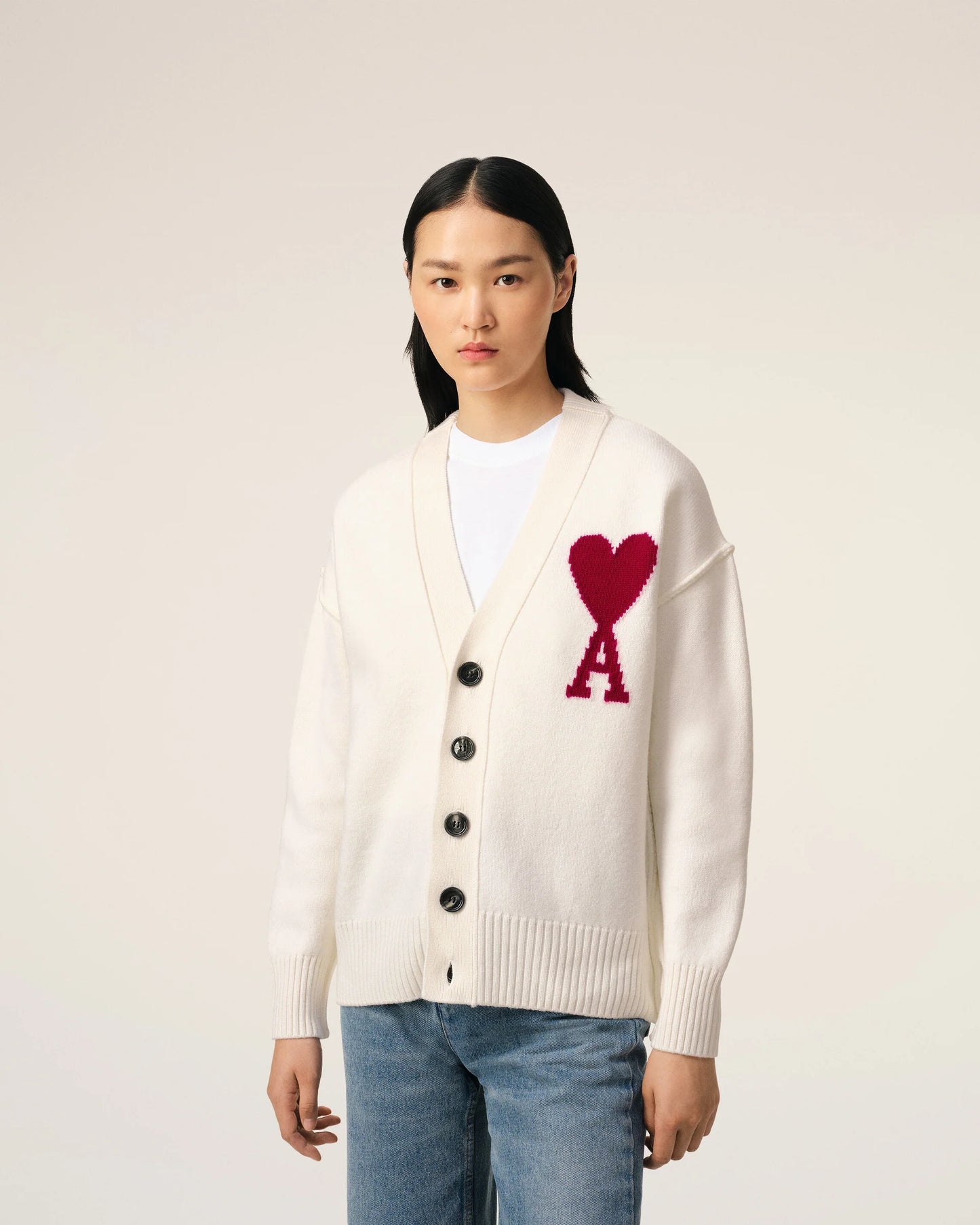 Cardigan Blanc En Maille Alpaga