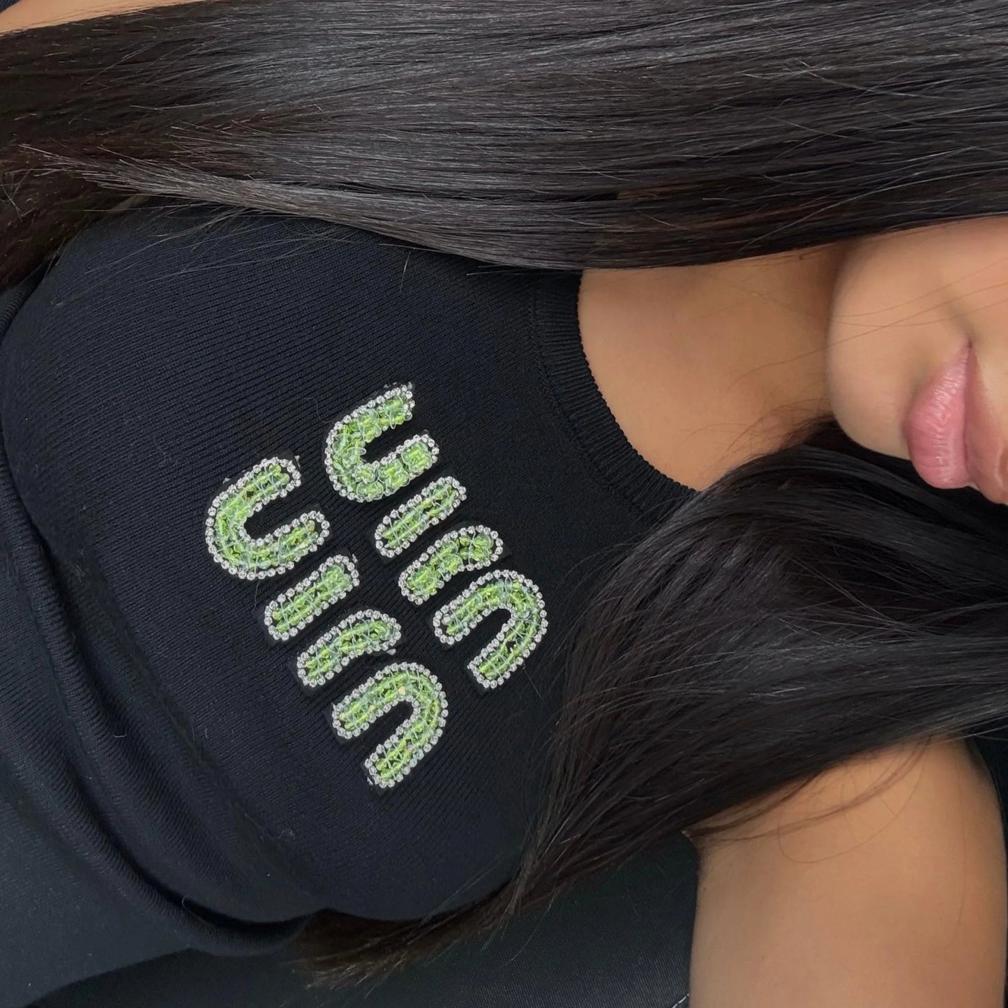 Miumiu - Débardeur Noir- Logo Vert