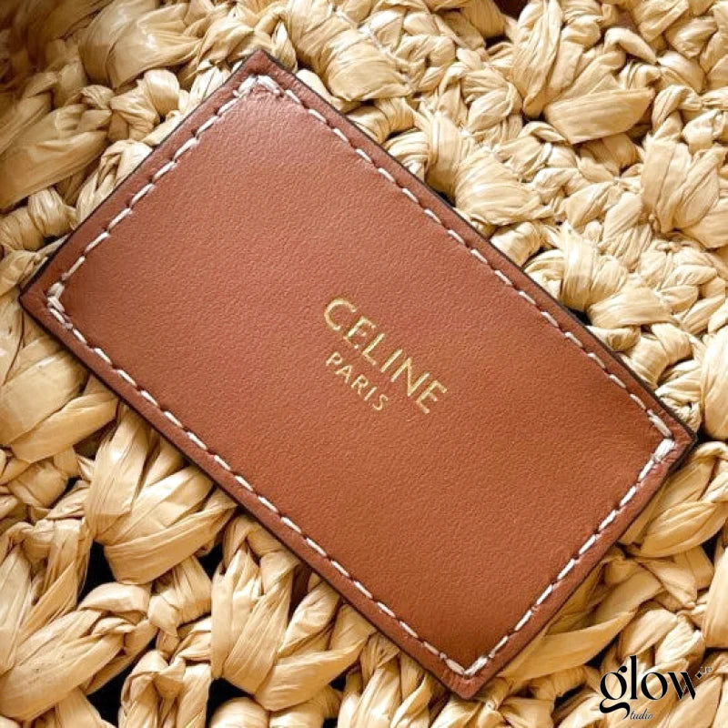 Celine - Classic Panier Cabas Triangle Raffia Calfskin