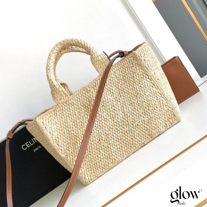 Celine - Small Cabas Thais Raffia Calfskin Top