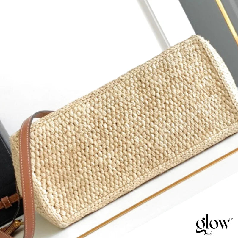 Celine - Small Cabas Thais Raffia Calfskin Top
