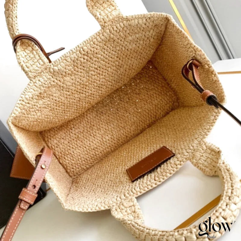Celine - Small Cabas Thais Raffia Calfskin Top