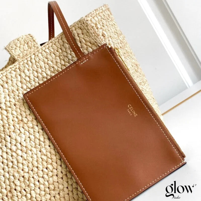 Celine - Small Cabas Thais Raffia Calfskin Top