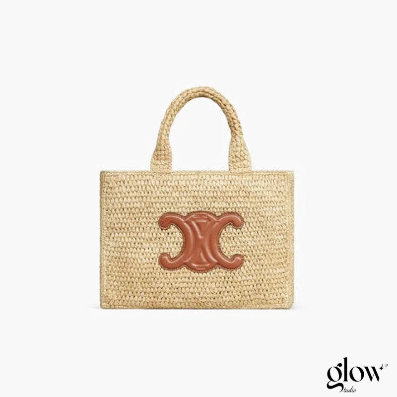 Celine - Small Cabas Thais Raffia Calfskin Top