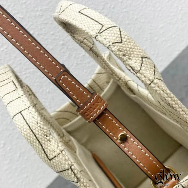 Celine - Small Cabas Thais Striped Textile With Calfskin