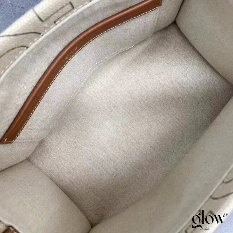 Celine - Small Cabas Thais Striped Textile With Calfskin