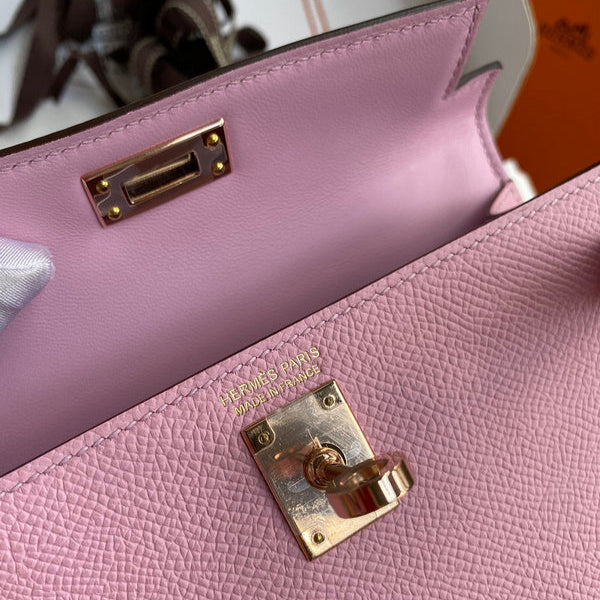 Sac Hermes Kelly Rose clair