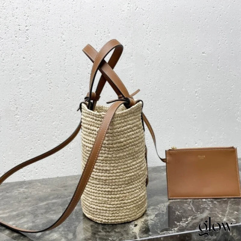 Céline - Classic Panier petit modèle Souple Raphia et veau