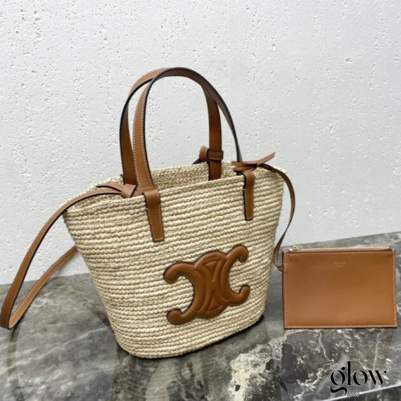 Céline - Classic Panier petit modèle Souple Raphia et veau