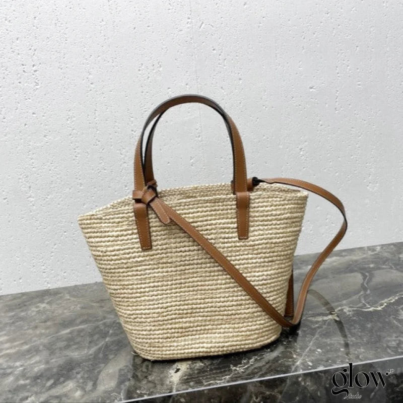 Céline - Classic Panier petit modèle Souple Raphia et veau