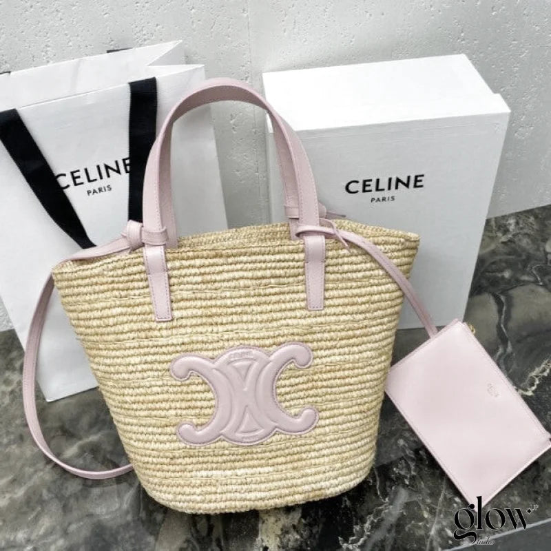 Céline - Classic Panier petit modèle Souple Raphia et veau