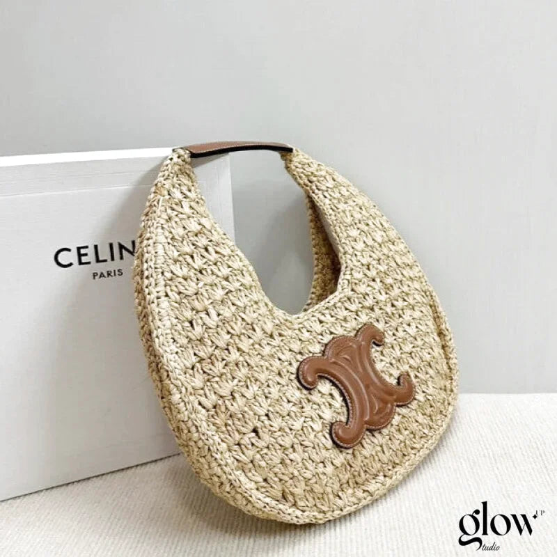 Céline - HOBO BAG IN Raffia and Calfskin