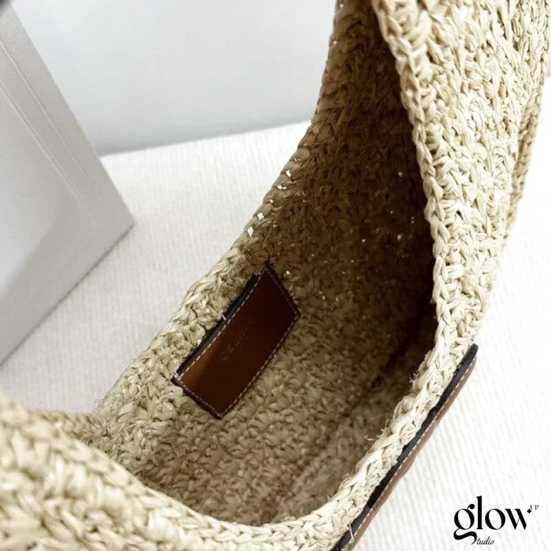 Céline - HOBO BAG IN Raffia and Calfskin