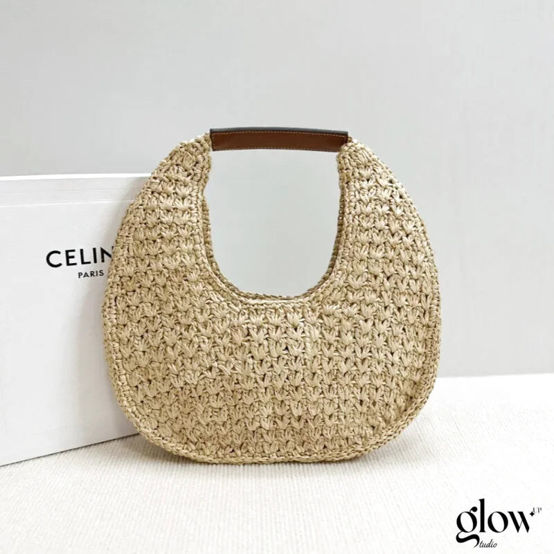 Céline - HOBO BAG IN Raffia and Calfskin