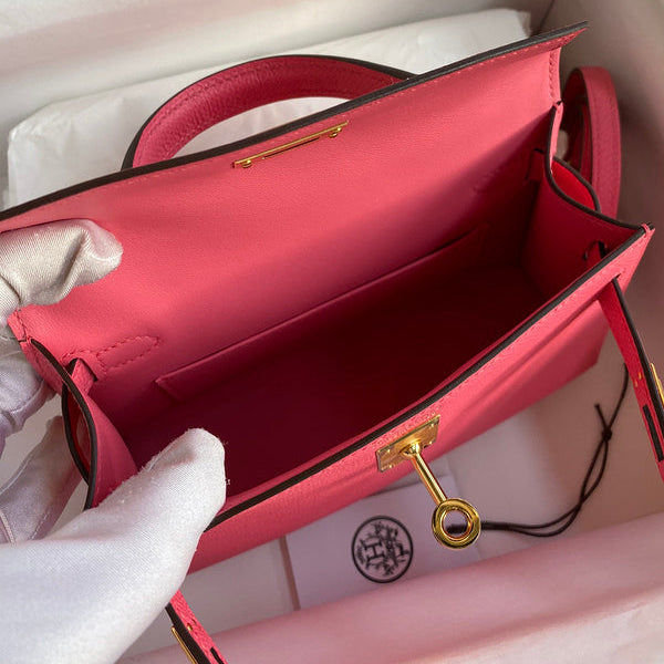 Sac Hermes Kelly Rose framboise