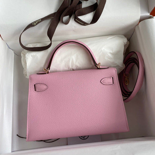 Sac Hermes Kelly Rose clair