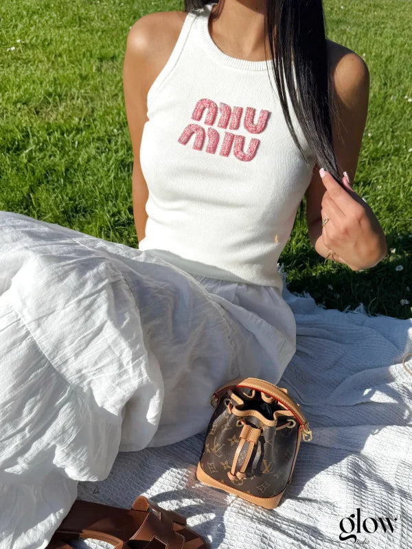 Debardeur miu miu Rose Blanc