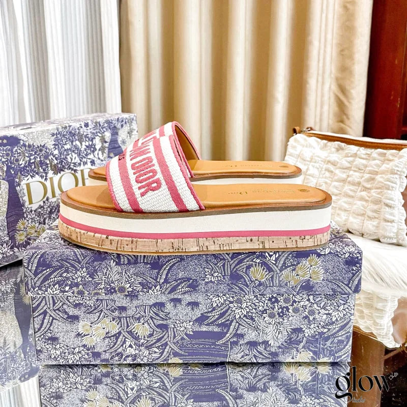 Dior - Dway Platform Slide Natural Rose