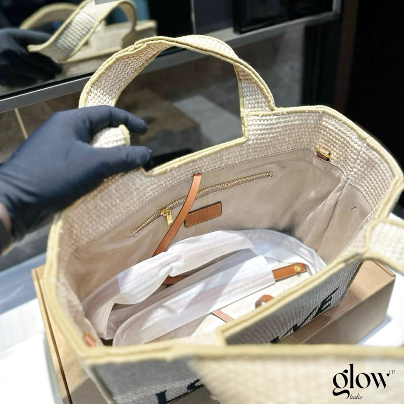 LOEWE - Font Tote Petit en raphia