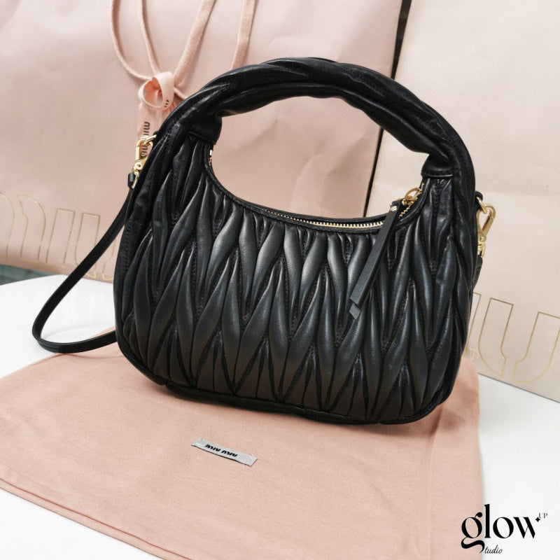 Miumiu - Wander matelassé nappa leather hobo bag