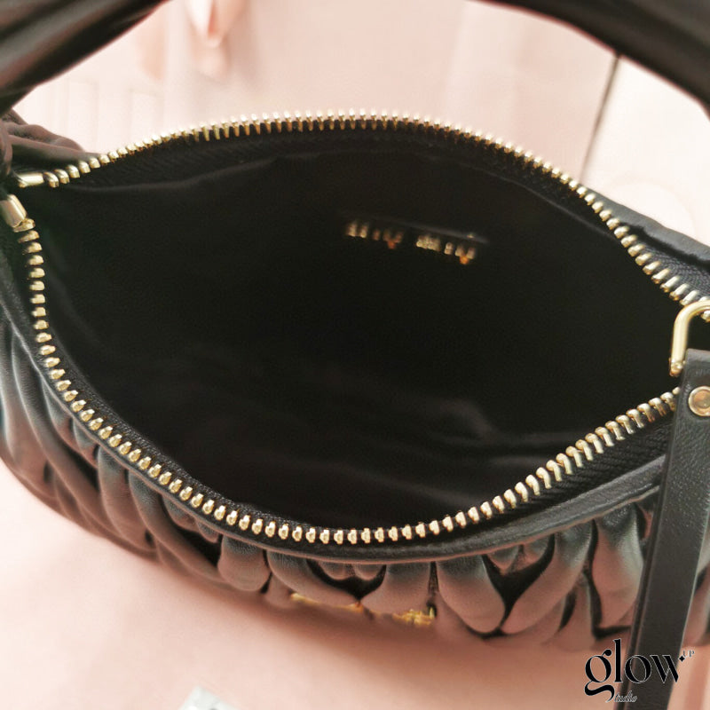 Miumiu - Wander matelassé nappa leather hobo bag
