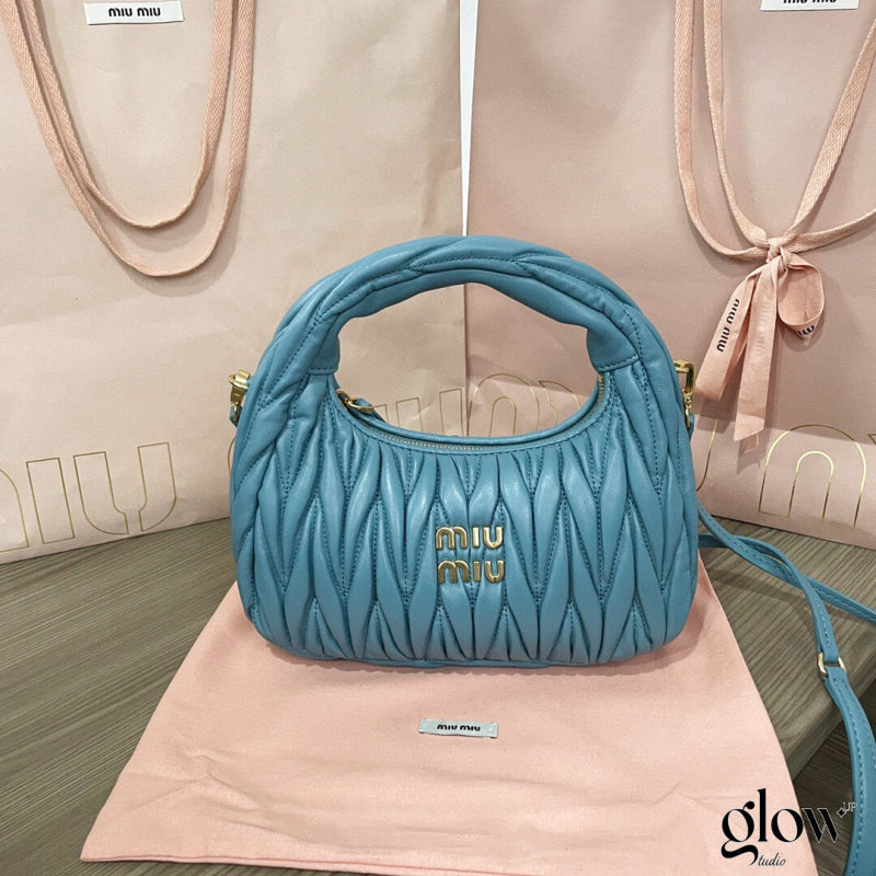 Miumiu - Wander matelassé nappa leather hobo bag