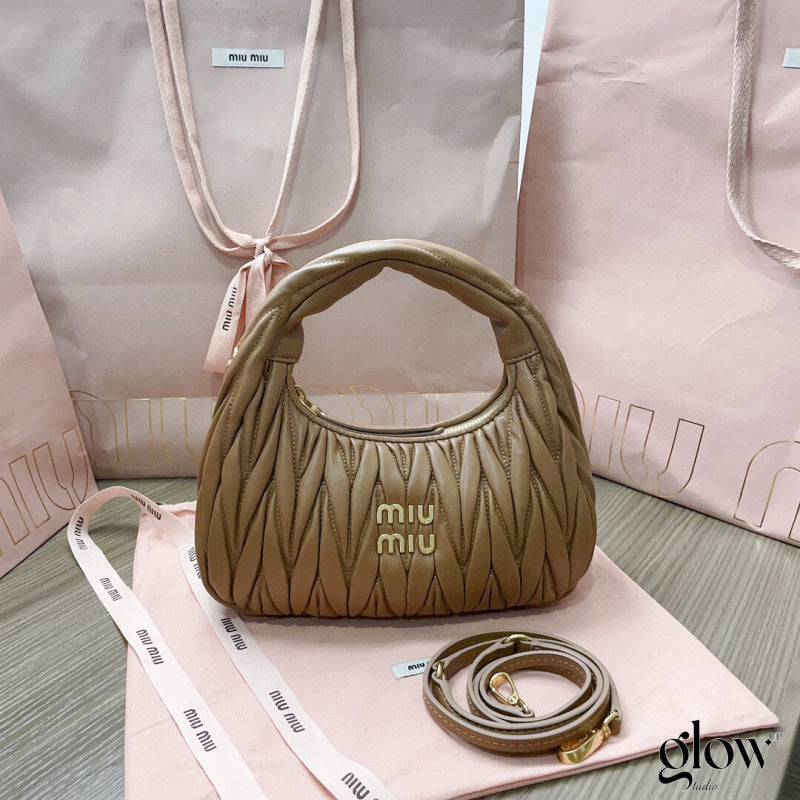 Miumiu - Wander matelassé nappa leather hobo bag