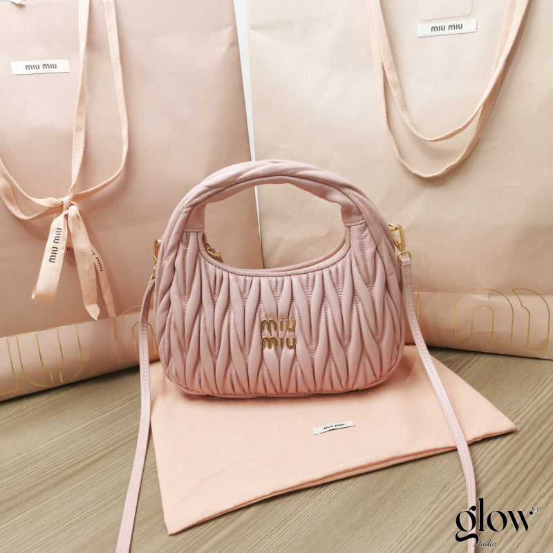 Miumiu - Wander matelassé nappa leather hobo bag
