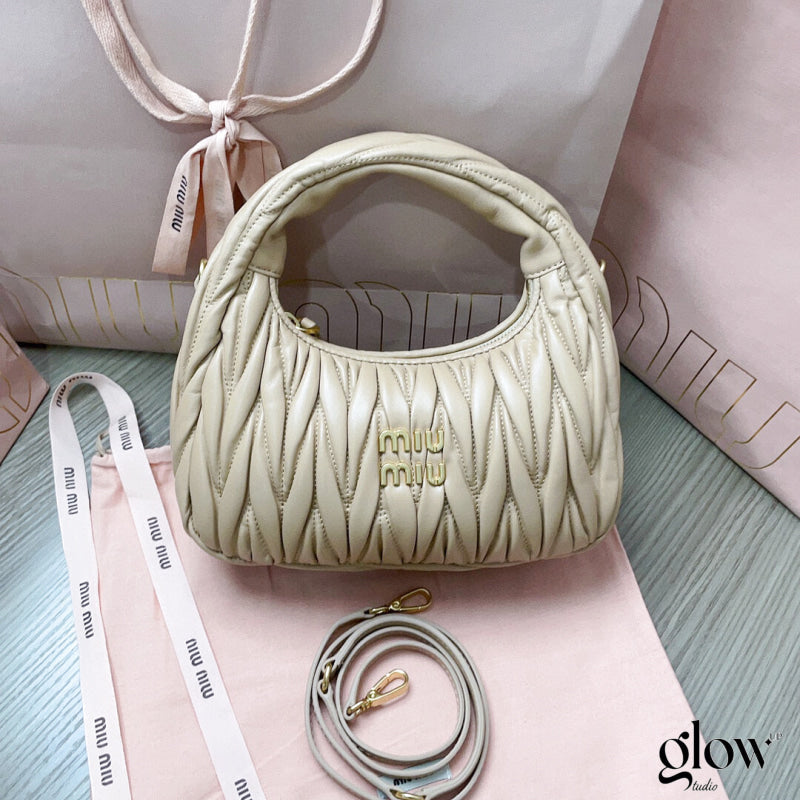Miumiu - Wander matelassé nappa leather hobo bag