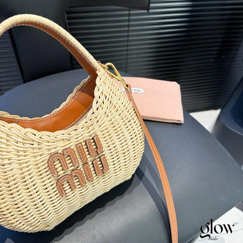 Miumiu - Wander wicker hobo bag