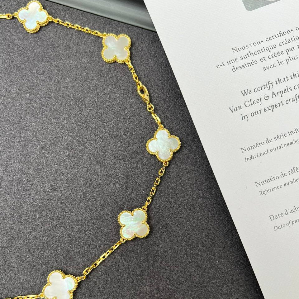 Van Cleef - Collier Vintage Alhambra , 10 motifs White
