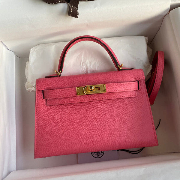 Sac Hermes Kelly Rose framboise