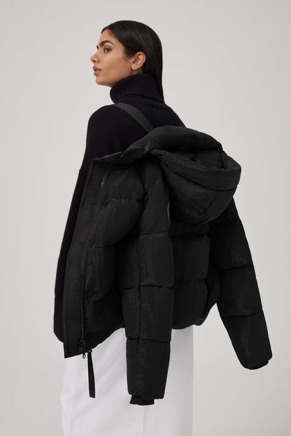 Canada Goose - Parka Junction Black Label à effet froissé brillant Noir