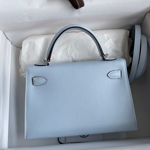 Sac Hermes Kelly Bleu glacier