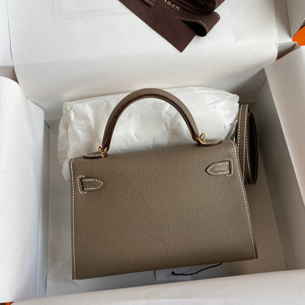 Sac Hermes Kelly Taupe foncé