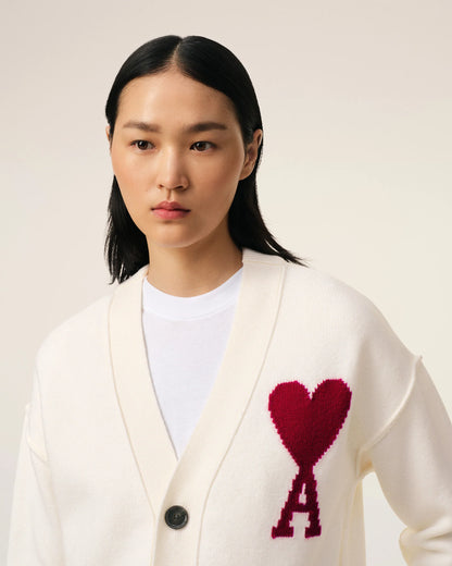 Cardigan Blanc En Maille Alpaga