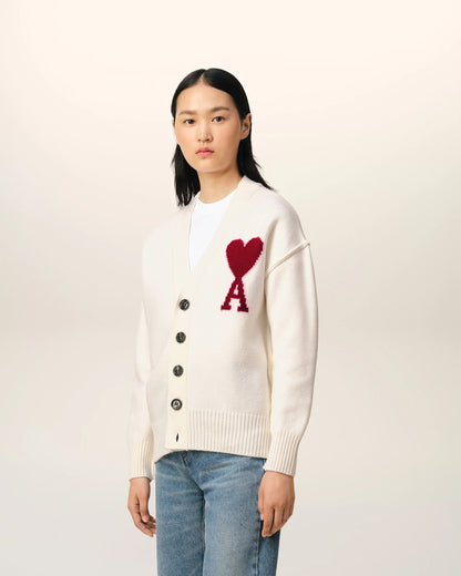 Cardigan Blanc En Maille Alpaga